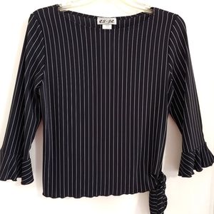 Es.se Black and White Striped Top - Size Large